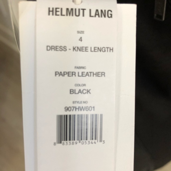 Helmut Lang Paper Leather Black Dress - Picture 6 of 9